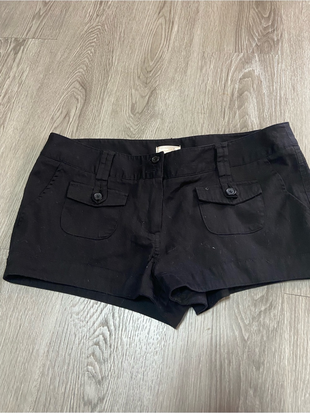 Ambiance Black Front-Pocket Jean Shorts